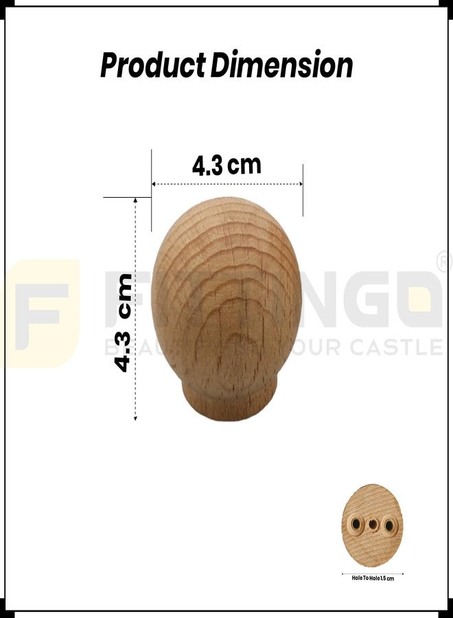 Fittingo Steam Beech Wood Drawer Knob/Cabinet Door Handle/Door Knobs/Knob for Drawers/Wardrobe Handle (1.5 Inch) Pack of 4 - Image 3